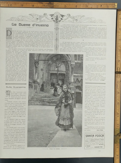 Women leaving church after mass. Original Antique Print 1915