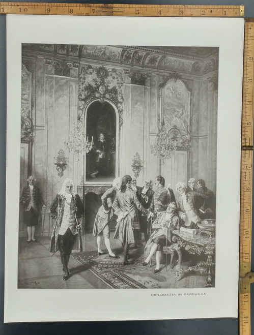 Wig Diplomacy. A look back at the upper class. Original Antique Print 1915