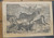 Wolves attacking a stag on the ice, a Siberian Scene. Original Antique Engraving AKA Print from 1868.