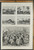 Banquet to 1500 waifs at the guildhall. The Coolgardie goldfields: view of a mine, Police camp and construction. Original Antique Print from 1895.