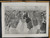 Ice skating on the Serpentine by Lucien Davis. Men and women ice skating . Extra Large Original Antique Print from 1895.