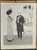 Conjugal arithmetic by Fabien Fabiano. Woman with a large hat holding some tea and chatting with a man. Old Original Antique French print from 1909.