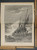 Men to the rescue in Normandy. Original drawing by Theodor Weber. A sail boat and the angry ocean. Original Antique German magazine print from 1889.