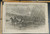 General Sheridan and troops on horseback moving up the valley with Civil War flags. Original Antique Civil War Engraving 1865.
