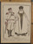 Rehabeam und ferobeam ein russisches Duett. A military man and a man of religion. Original Antique German Jugendstil print from 1902.