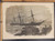 Loss of the British mail iron steamer Anglo-Saxon, captain Burgess, on the rocks off Cape Race, April 27th, passengers and crew landing in europe. Original Antique engraving print from 1863.