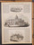 Views in Trenton, NJ: cottage row, the State House and Rall's Head Quarters. Original Antique woodcut engraving, print from 1855.