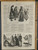 Old humor: crazy runs in the family, experientia docet, "two can keep counsel, putting one away" and hints for the empty headed. Original Antique  print from 1872.