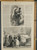 Weigh the baby by FS church. A couple on a romantic walk through the woods. Original Antique  print from 1872.