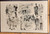 An artist character sketches in Berlin: a priest, the Waltz, Artists, Calvary exercise and officers. Original Antique wood engraved print from 1882.