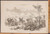 The Battle of Baton Rouge as sketched from the camp of the Indiana Regiment. Detailed civil war battle art showing the charge, smoke from the guns, and death of man and horses. Original Antique Civil War era engraving from Harper's Weekly 1862.