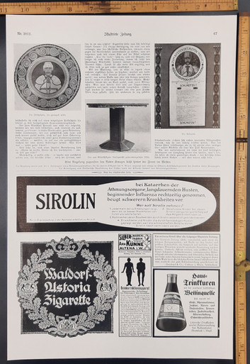Ads for Sirolin, Waldorf Astoria Cigarette and Trinffuren. Original ...