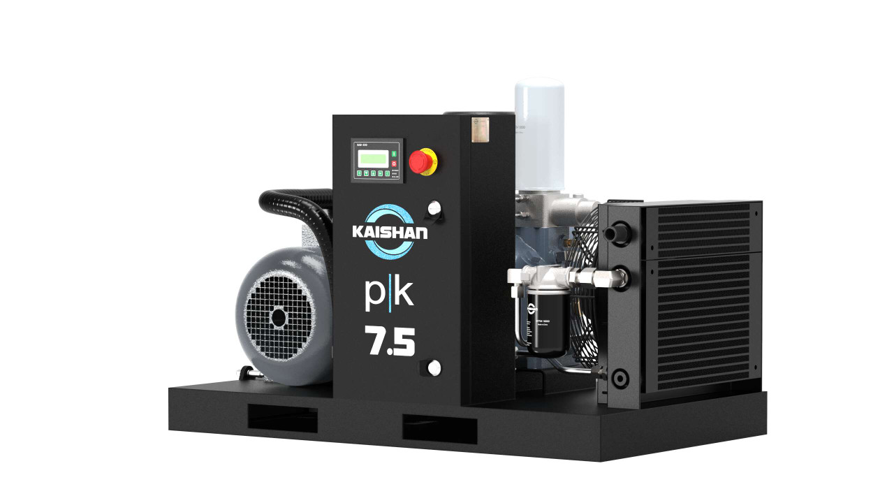 PK 7.5 HP 150 PSI 208V 3-Phase Base Mount Rotary Screw Air Compressor
