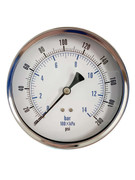 CP-4525-R Pressure Gauge, Rear Mount, 4-1/2 inch Diameter Face, Dry, 0 To 200 PSI, 1/4 inch Male NPT (102d-454g)