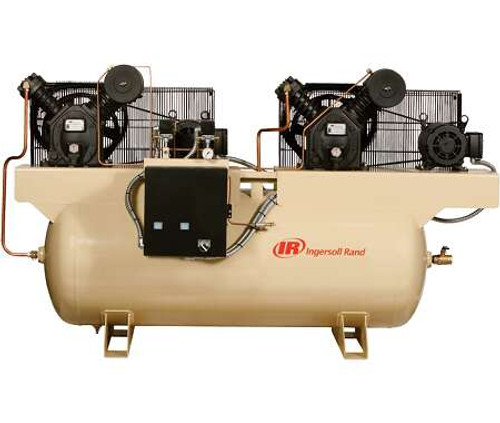 2-2545E10-V-200 Two Stage Duplex Cast Iron Compressor - 200/V, 3-Phase