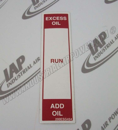200ESG454 Plate Data Oil Level