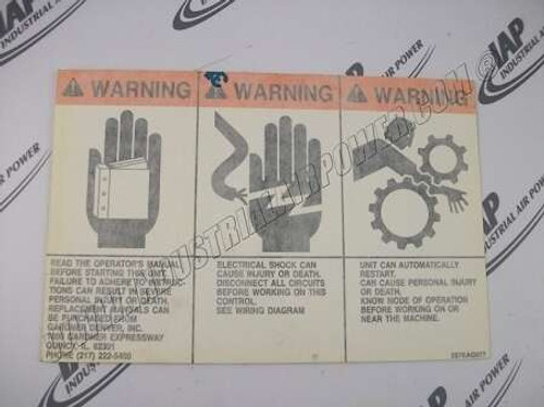 227EAQ077 Warning Decal