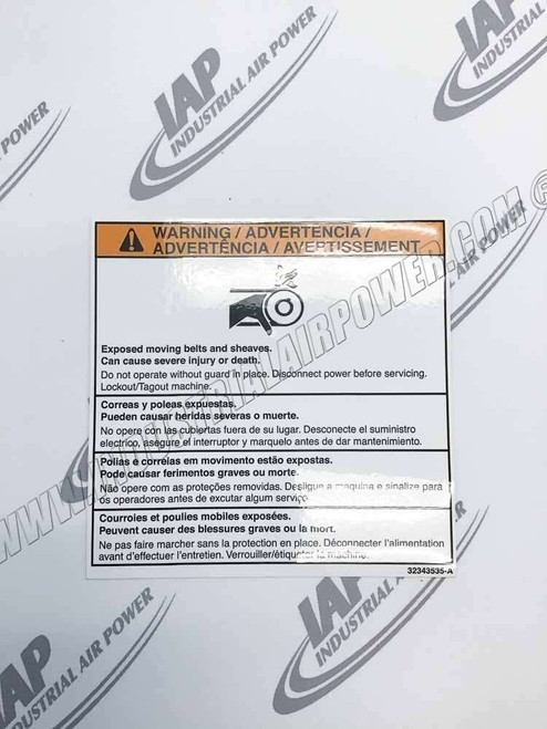 32343535 Moving Belt Warning Decal