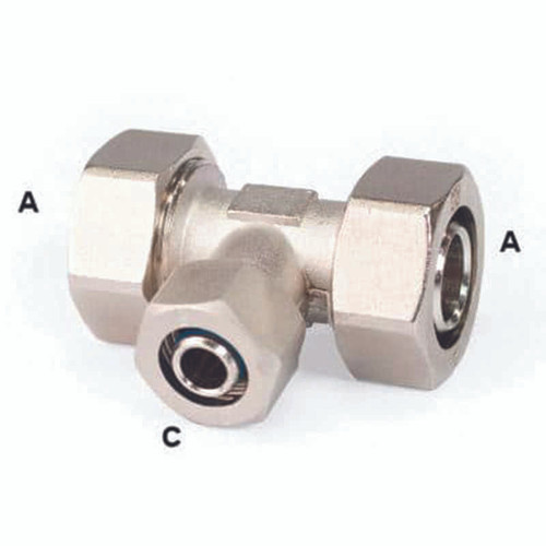 M8018 Maxline Composite, 1 inch Diameter, Reducing Tee, 3/4 inch Tubing, Drop Leg