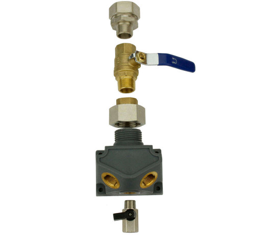 M8203V Maxline Composite, 1 inch Diameter, Multi Port Outlet With Shutoff, 1/2 inch NPT Port (4x)