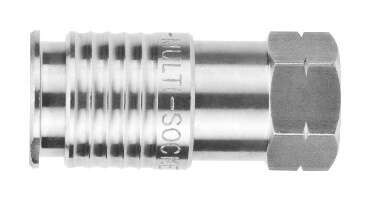Stainless Steel (FKM Seal) 1/4" Multisocket x 1/4" Female NPTF