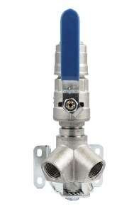 45 Deg Dual Outlet 25mm x 1/2" NPTF Female w/Ball Valve