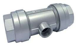 Condensate Exhaust Female Outlet Reducing Tee 110mm x 3/4" NPTF, Alum