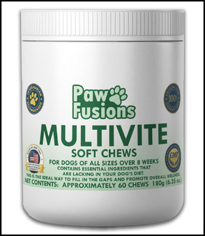 Paw Fusions Multivite Soft Chews For Dogs 60 Count