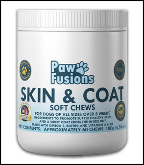 Paw Fusions Skin & Coat Soft Chews For Dogs 60 Count
