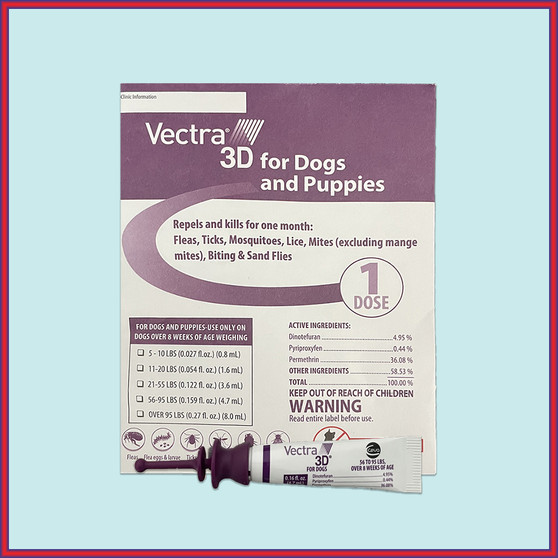 Vectra 3D Purple For Large Dogs 56 - 95 lbs Single Dose