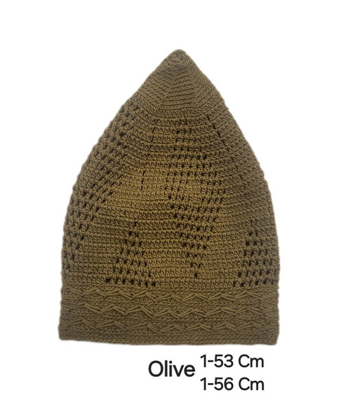 Men's Knitted Cotton-Blend Prayer Kufi: Solid Color Men's Cap (56/57 cm