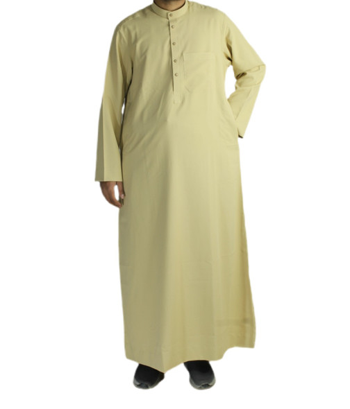 Men’s Saudi Style Thobe – Elegant Arabic Islamic Robe, Timeless Design for Everyday & Prayer