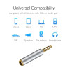 3.5mm Male to Female Extender Stereo Audio Connector 4-Pole TRRS Metal Socket Plug Supports Micrphone Headphone Gold Plated