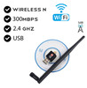 WiFi Wireless Network Card Internet USB Adapter With 5dBi Antenna 802.11n/g/b 300Mbps