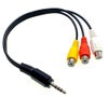 Long Plug 3.5mm AUX Male To 3 RCA Female AV Composite Cable Stereo Audio Adapter