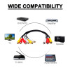 3RCA Male to Dual 3RCA Female Splitter Converter Cable Audio Video AV Adapter Cord For TV DVD Player