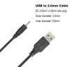 USB to DC 2.0mm Charger Adapter Cable 2.0*0.6mm Barrel Plug Power Adapter Charging Cord 70CM For Nokia CA-100C N93 N95 N96 N71 N72 N75 N79