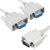 VGA SVGA Male to Dual Female Adapter Cable Splitter Cord For PC Computer Laptop