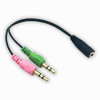 3.5mm Female TRRS to Dual Male TRS Stereo Audio Mic Combine Splitter Cable Gold Plated Cord For PC Computer Mobile Phone Earphone Tablet PS4 Xbox