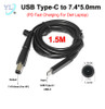 Premium USB Type-C to DC 7.4mm*5.0mm Adapter Cable USB-C PD 3A 65W Fast Charging Power Supply Cord 7.4*5.0mm For HP DELL Notebook Laptop