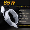 Oppo USB Type-C SuperVOOC Charger Adapter Cable 6.5A USB-C Fast Charging Cord 65W Orange Plug