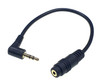 3.5mm Male Angled Plug to 2.5mm Female Adapter Cable Stereo Audio Elbow Connector Cord Suitable For Headset Speaker PC Computer
