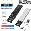 M2 SSD Case M.2 NVMe SATA Enclosure Adapter 10Gbps USB 3.2 Type-C Dual Protocol Black Silver
