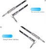 6.35mm Male to 90° Elbow Plug Male Up Down Angle Plug Cable Audio Jack Cord For Bass Drums Guitar 6.5mm Instruments