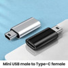 Mini USB 2.0 Male to USB Type-C (USB-C) Female Converter Adapter Connector For Data Sync Power Supply Charger