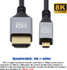 Micro HDMI to HDMI V2.1 Adapter Cable Audio Video 8K 60Hz UltraHD HDTV Cord