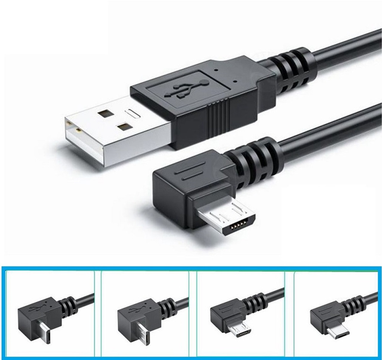 Micro USB Adapter Cable 90° Degree Plug Elbow Connector Cord For Data Sync Power Supply Charging 1.8M 1.5M 25CM