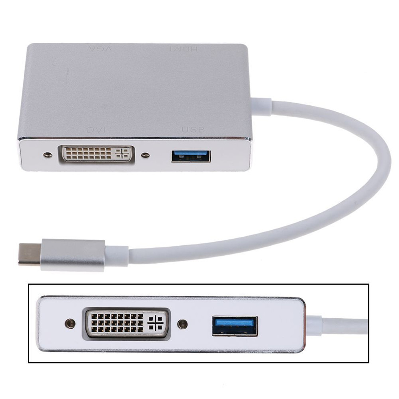 USB Type-C USB C to DVI HDMI VGA Display Adapter 4K*2K HD UltraHD Plus USB3.0 OTG For Macbook Air Pro Microsoft Surface Book Dell XPS Laptop