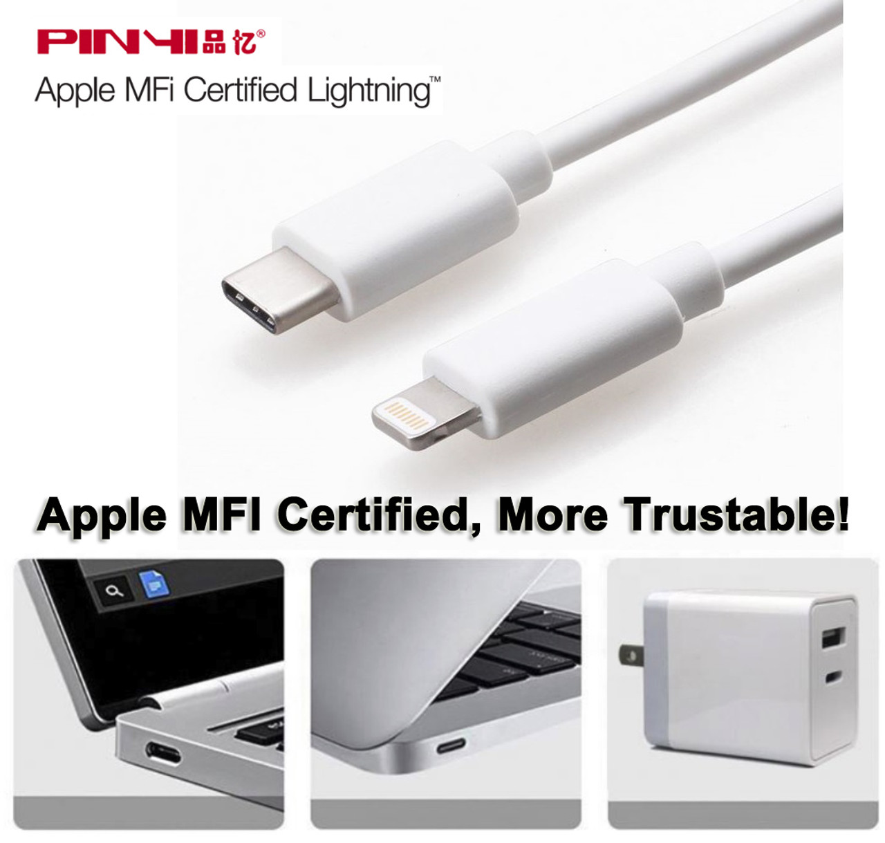 MFI Authorized USB Type-C USB C to Apple Lightning Converter Cable Data Sync Charger Adapter Cord For iPhone iPad iPod Macbook