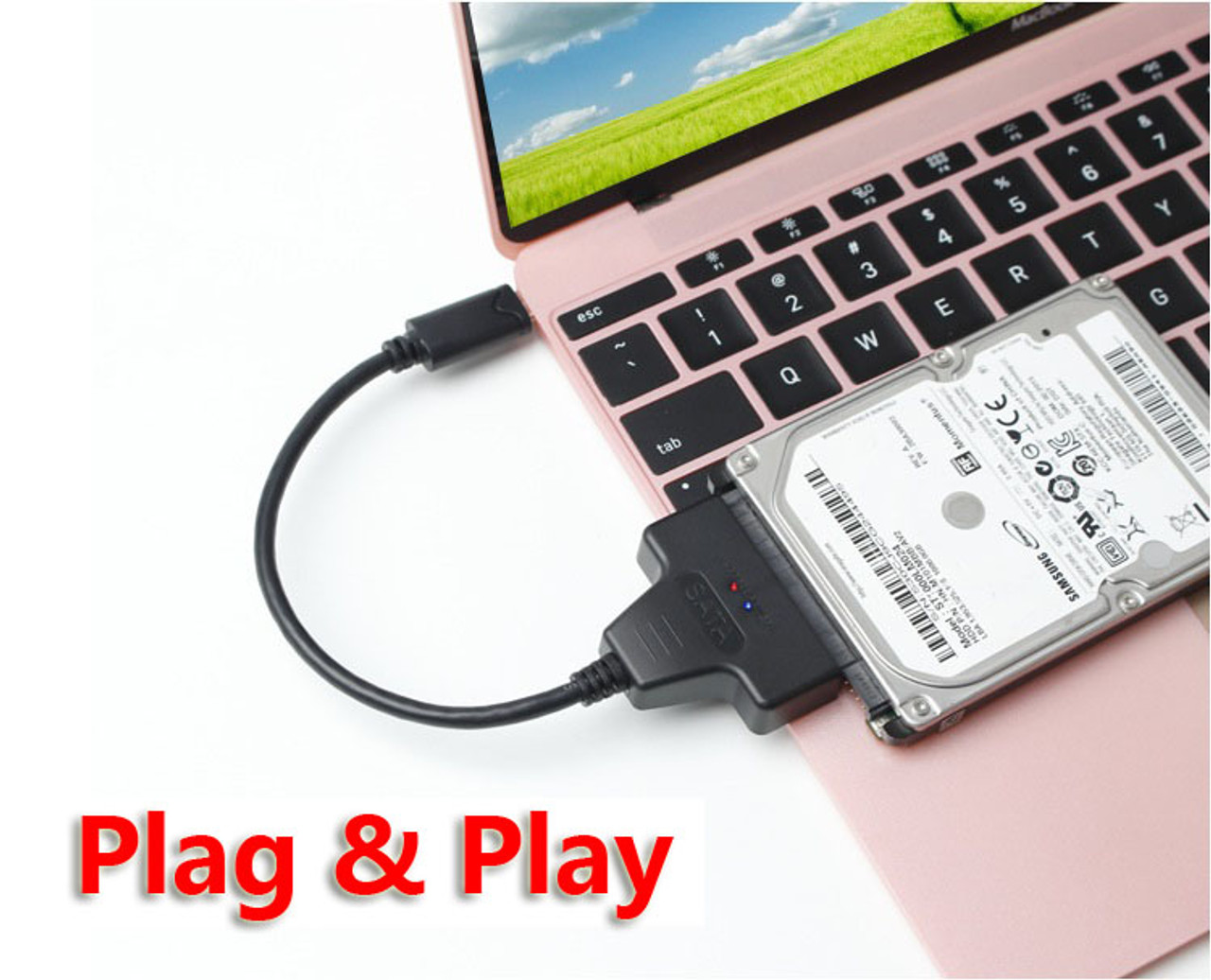 USB 3.1 Type-C to SATA III External Converter Adapter Cable For 2.5" Hard Drive HDD SSD